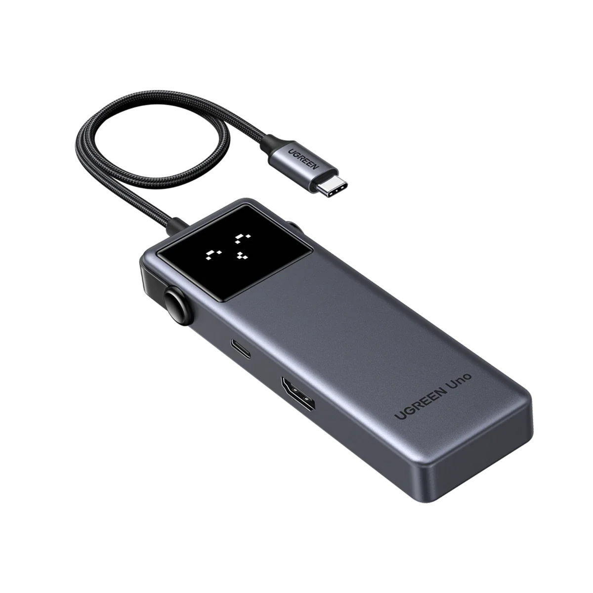 UGREEN 6-in-1 Uno USB-C Multiport Adapter – HDMI, 2x USB-A 3.2, 2x USB-C 3.2, PD, Grey