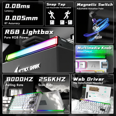 ATTACK SHARK R85 HE WIRD MAGNETIC SWITCH KEYBOARD WHITE