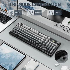 Attack Shark X98 Pro Wireless Keyboard – Bluetooth/2.4G/Wired, Moon Night, Blueberry Switch
