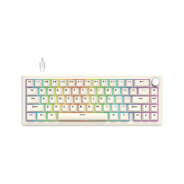 FANTECH ATOM X66 MK614 RETRO BK (OR) KEYBOARD -WHITE