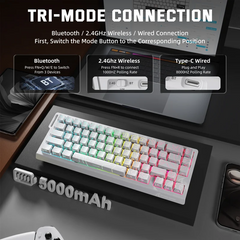 Attack Shark X68 Pro HE Tri-Mode Keyboard – Rapid Trigger, White Contour Line