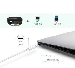 UGREEN US241 USB-C to USB 2.0 Print Cable 1.5m (White)