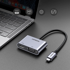 UGREEN USB-C to HDMI + VGA Adapter with PD (Space Gray)