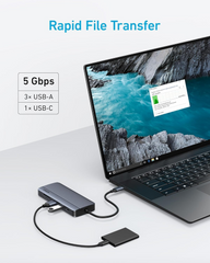 Anker USB-C Hub (10-in-1, Dual display) Gray