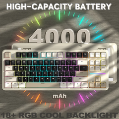 ATTACH SHARK X87 Triple-Mode: Bluetooth & 2.4 G & Type-C KEYBOARD CHEESE WHITE STRABERRY SWITCH