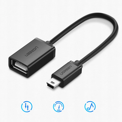UGREEN US249 Mini USB 5Pin Male To USB 2.0 A Female OTG Cable 10CM