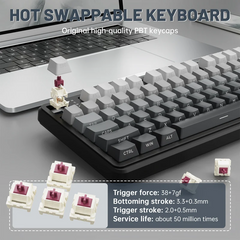 Attack Shark X98 Pro Wireless Keyboard – Bluetooth/2.4G/Wired, Moon Night, Blueberry Switch