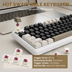 Attack Shark X98 Pro Wireless Keyboard – Bluetooth/2.4G/Wired, Cheese White, Blueberry Switch