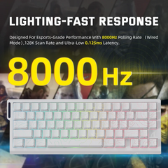 Attack Shark X68 Pro HE Tri-Mode Keyboard – Rapid Trigger, White Contour Line