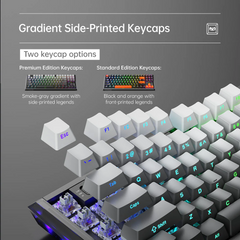 Machenike K600E-B87W Tri-mode GR Silver Switch RGB Side Printed Grey