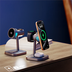 LENYES PW323 3-in-1 Phone Watch Headphone Wireless Charging Stand 25W