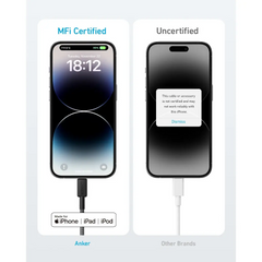 Anker A81B5H11 322 USB-C to Lightning Cable (3ft/0.9m 60W Braided) - Black