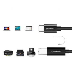 UGREEN USB-C to USB-B 2.0 Printer Cable 2m (Black）