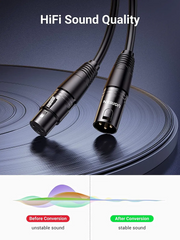 UGREEN XLR Male to Female Microphone Extension Cable – 2m, Black
