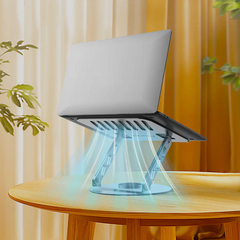 Lenyes CR190 Laptop Stand – 360° Rotating & Foldable (Silver)