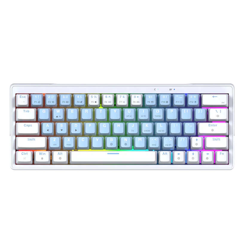 FANTECH ATOM 63 MECHANICAL GAMING KEYBOARD BLUE + WHITE - RED