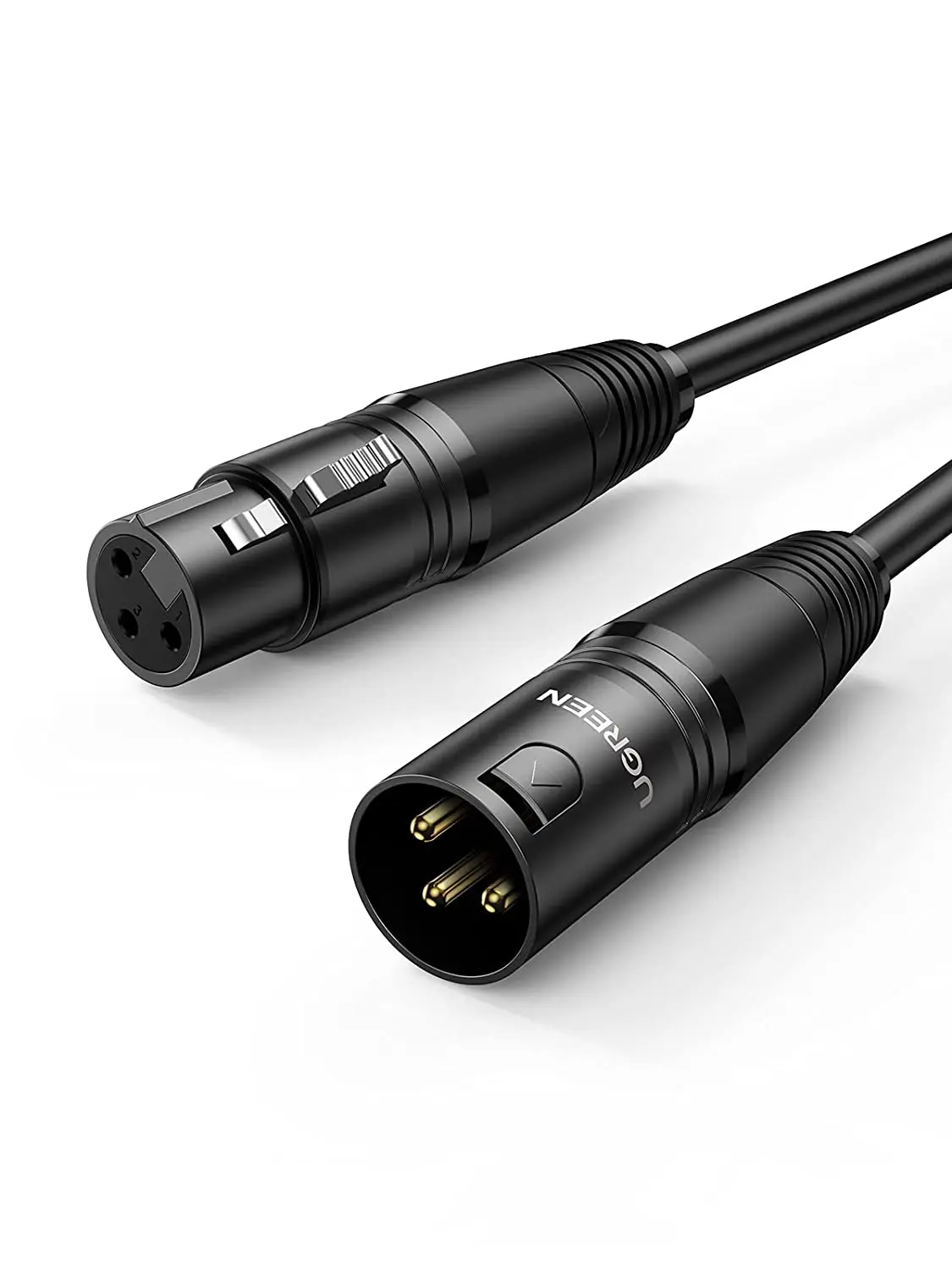 UGREEN XLR Male to Female Microphone Extension Cable – 2m, Black