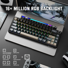 Attack Shark X66 Wireless Keyboard – Bluetooth/2.4G/USB-C, Starry Black, Strawberry Switch