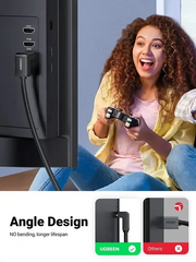 UGREEN HD103 HDMI Cable Right Angle 90 Degree 2m 4K@30Hz HDMI 1.4 (Black)
