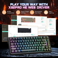 ATTACK SHARK X82 PRO HE Magnetic Switch Keyboard – Black Contour Line