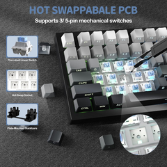 Attack Shark X820Ultra Tri-Mode Gasket Mechanical Keyboard – Shark Switch, TFT Display, Moonlit Night