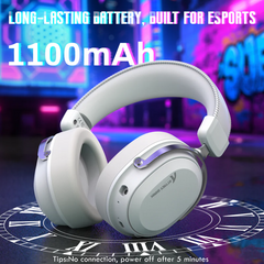 Attack Shark L30 Pro Wireless Gaming Headset – Pro Audio Tuning, Silver White