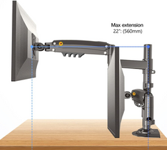 NB NORTH BAYOU H180 DUAL ERGONOMIC MONITOR MOUNT BLACK