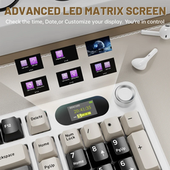 Attack Shark X98 Pro Wireless Keyboard – Bluetooth/2.4G/Wired, Cheese White, Blueberry Switch