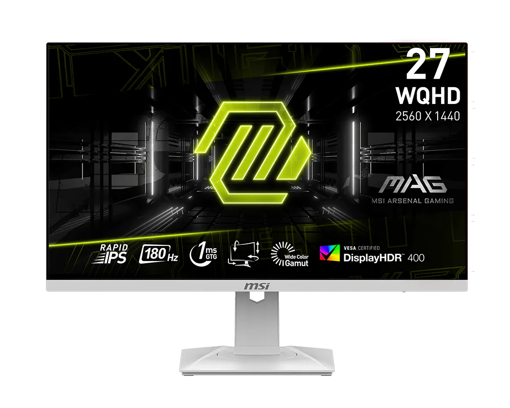 MSI MAG 274QRFW 27" Rapid IPS WQHD 2K , 200Hz, 0.5ms Response Gaming Monitor - White