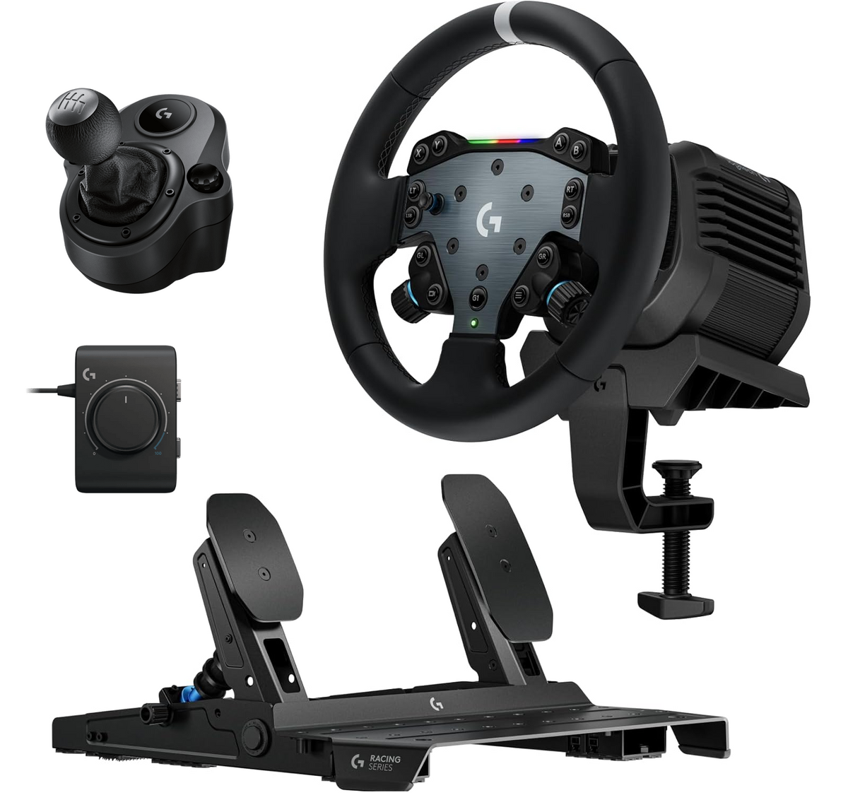 Logitech Steering Wheel Bundle – RS50 System + RS Pedals + Shifter + Racing Adapter