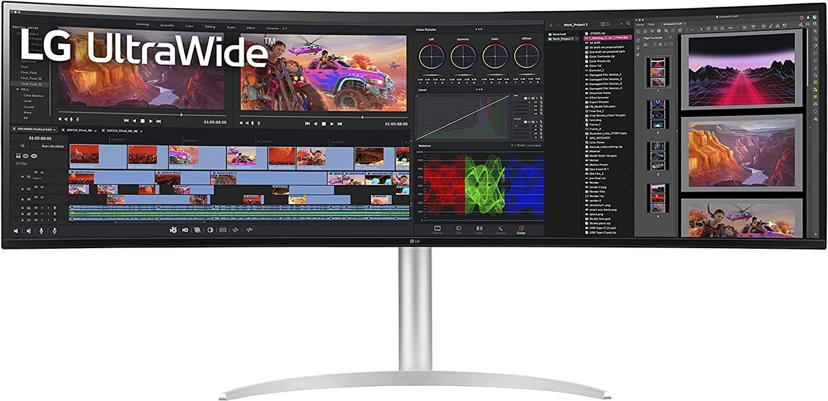 LG 49WQ95C-W 49 Inch Curved Ultra Wide™ DQHD 1440P Nano IPS 144Hz HDR 400 with G-SYNC® Compatible Monitor