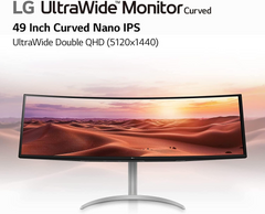 LG 49WQ95C-W 49 Inch Curved Ultra Wide™ DQHD 1440P Nano IPS 144Hz HDR 400 with G-SYNC® Compatible Monitor
