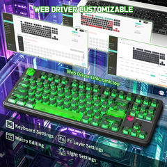 ATTACK SHARK X87 ULTRA Wireless Mechanical Keyboard With 8K Wireless Receiver (Shadow Jade)