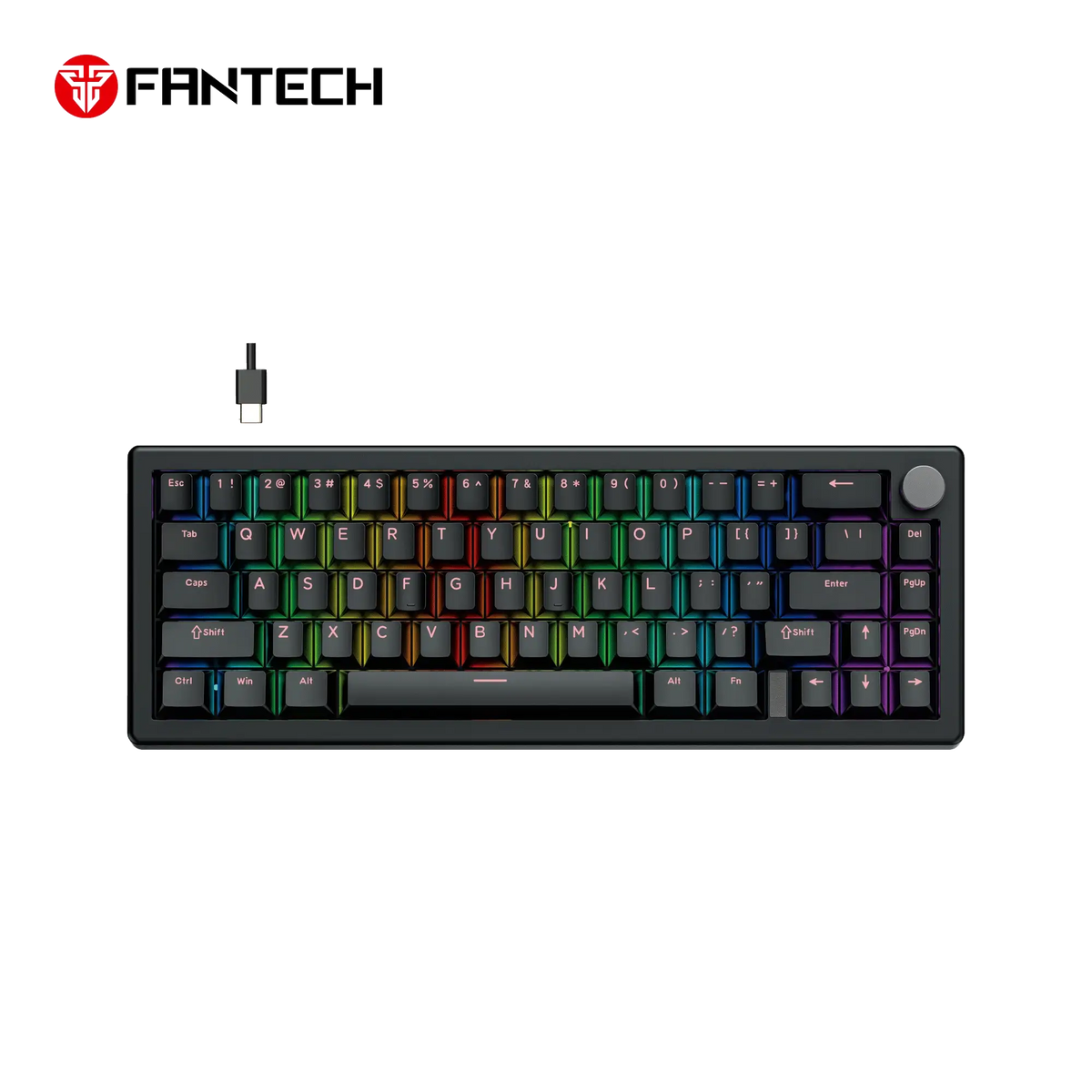 FANTECH ATOM X66 MK614 RETRO BK (OR) KEYBOARD -BLACK