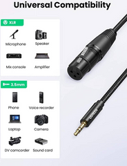 UGREEN AV182 3.5mm Three-Pole Male to XLR Female Audio Cable – 1m
