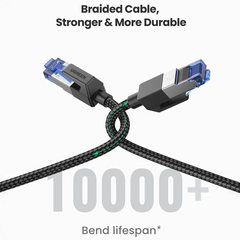 UGREEN NW153 Cat8 Pure Copper Ethernet Cable Braided (Black) - 20m