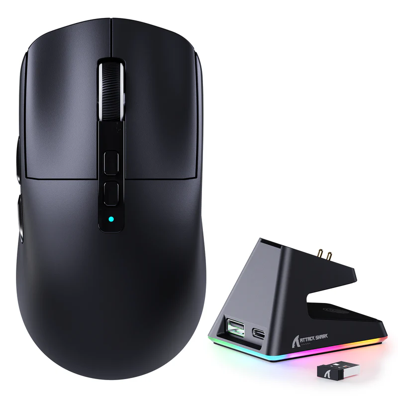 ATTACK SHARK X6 PAW-3395 Wireless Gaming Mouse - Black