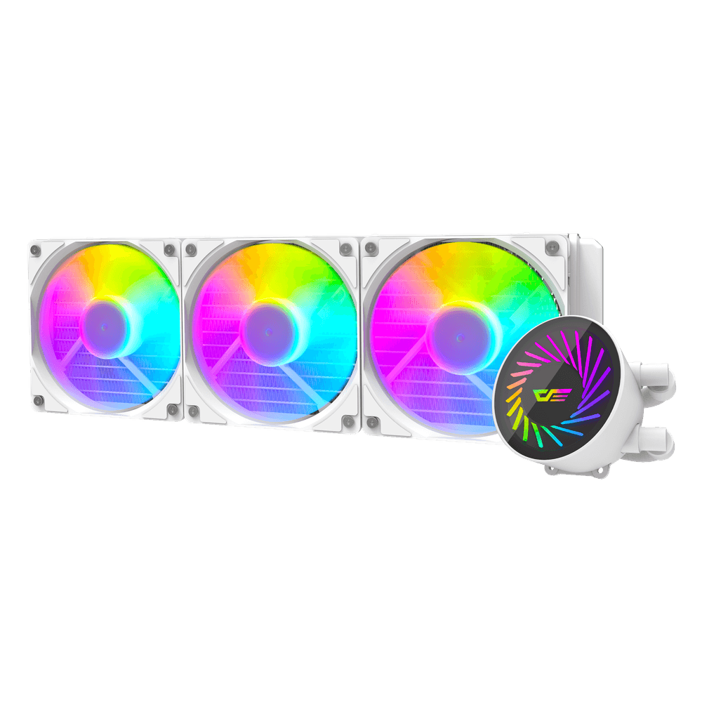 Darkflash Radiant DCS 360 AIO Liquid CPU Cooler – 120mm Fans, White
