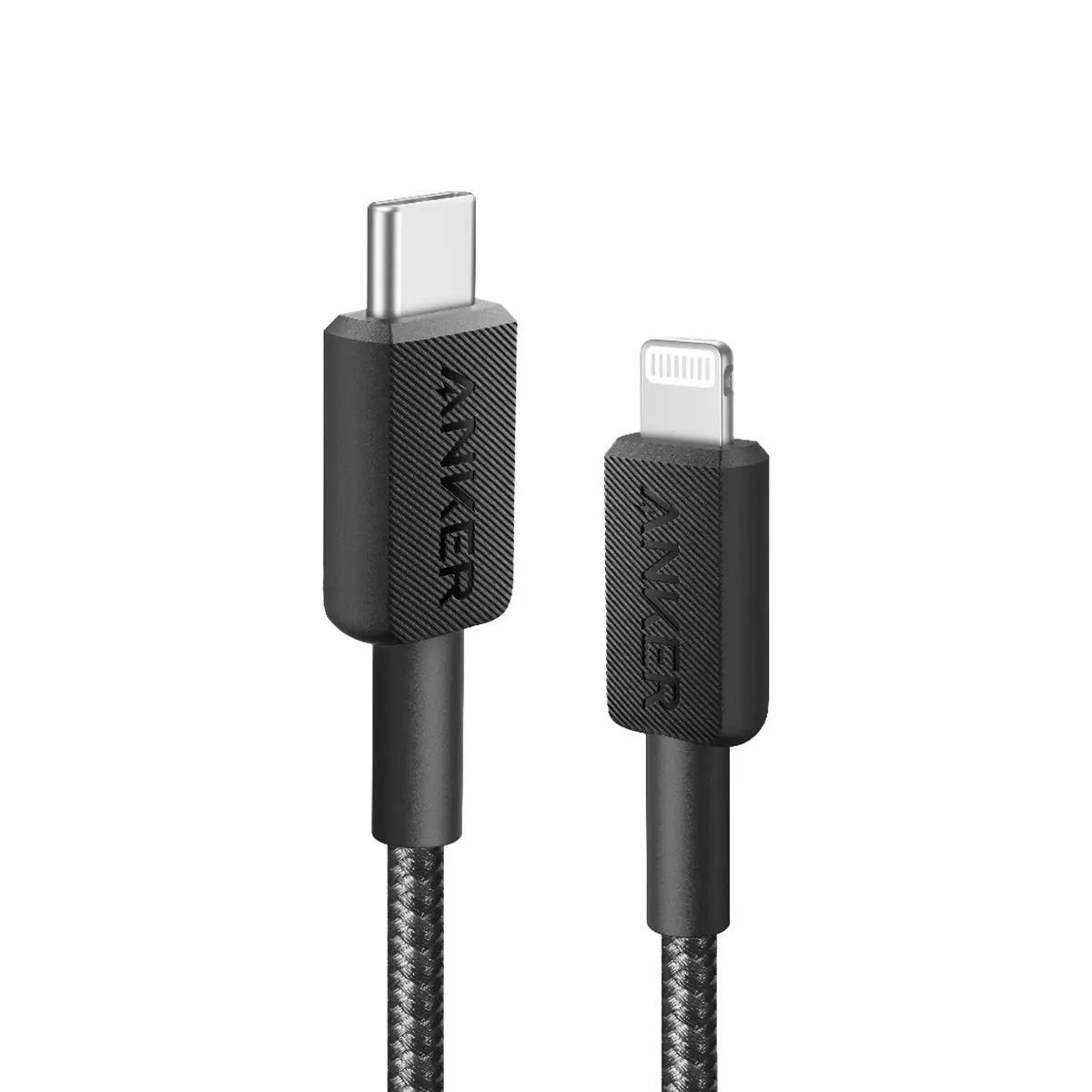 Anker A81B5H11 322 USB-C to Lightning Cable (3ft/0.9m 60W Braided) - Black
