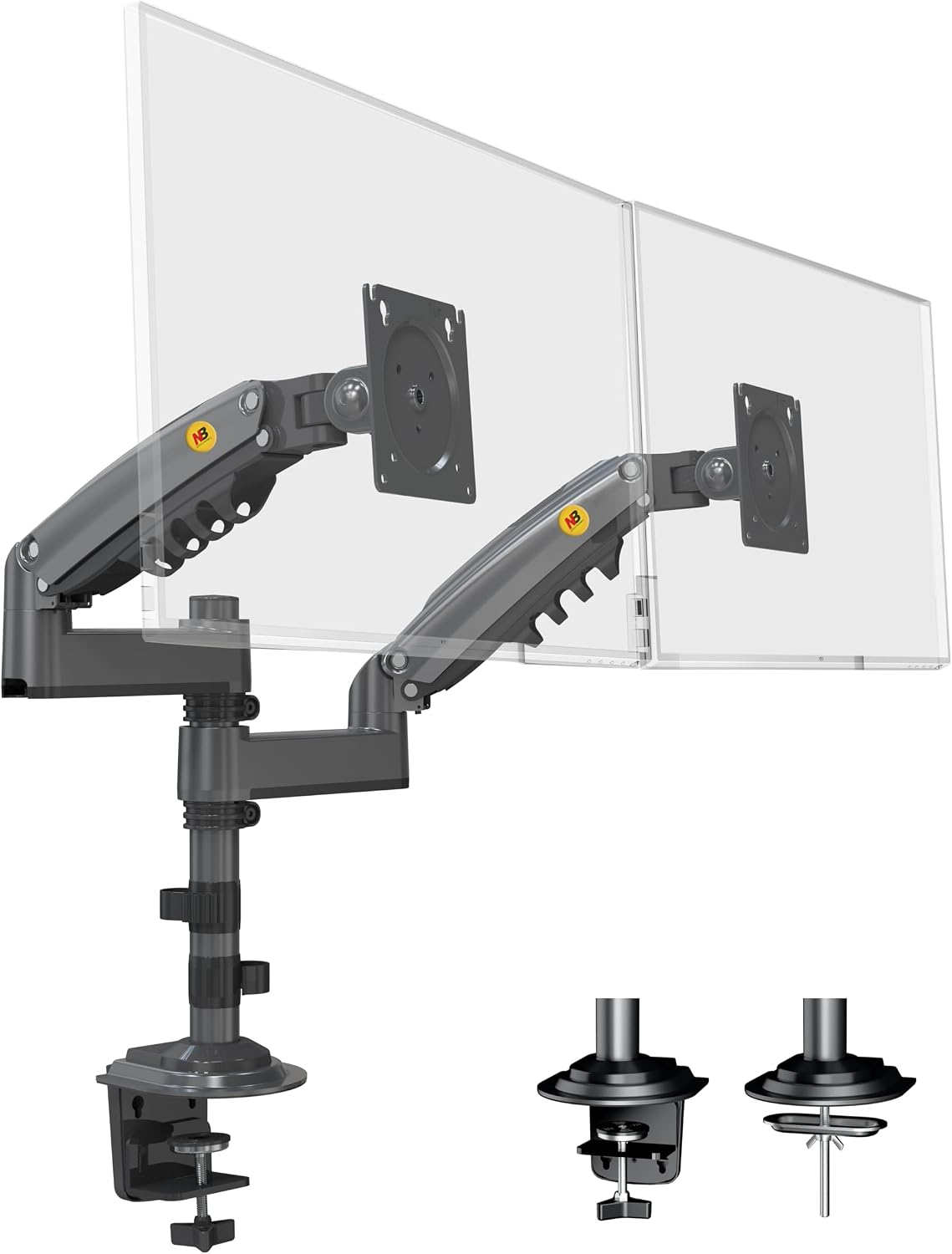 NB NORTH BAYOU H180 DUAL ERGONOMIC MONITOR MOUNT BLACK