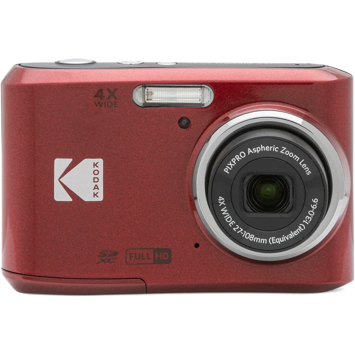 Kodak PIXPRO FZ45 Compact Digital Camera – 4x Optical Zoom, 16MP, AA Batteries, Red