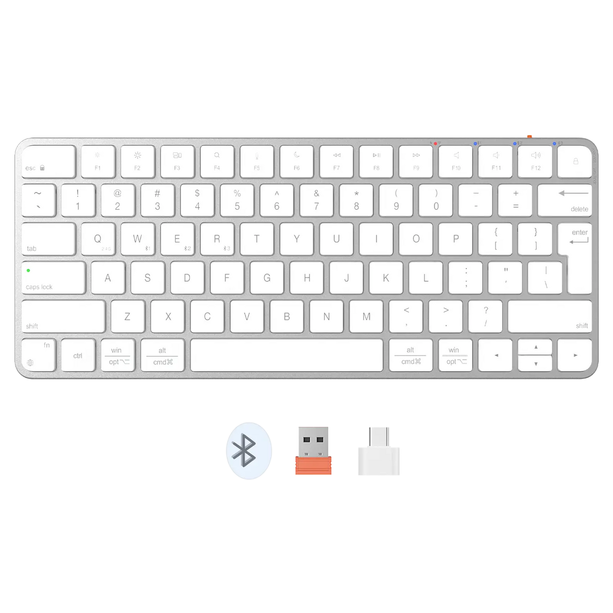 Meetion K210 ikey 2.4G Wireless & Bluetooth Ultra-thin Keyboard -White