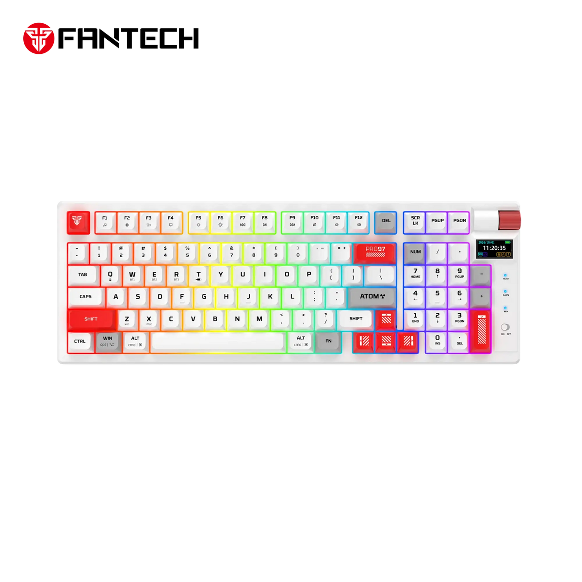 FANTECH ATOM PRO MK918 Mechanical Keyboard – White (Blue Switch)