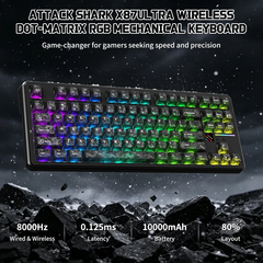 ATTACK SHARK X87 ULTRA Wireless Mechanical Keyboard With 8K Wireless Receiver (INKSHADE SWITCH)