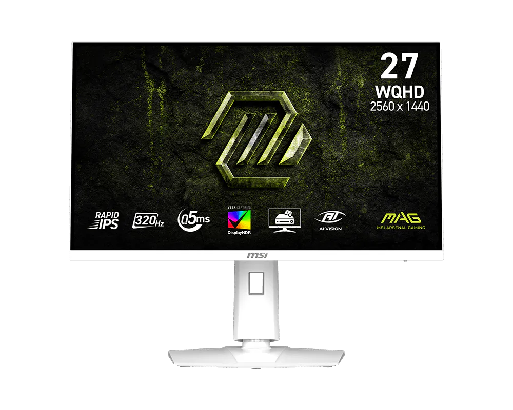 MSI MAG 274QRFW X32 27" WQHD Rapid IPS Gaming Monitor – 320Hz, 0.5ms, White