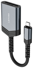 LENYES AX137-TC 2in1 TYPE-C to TF/SD Card Converter - Black