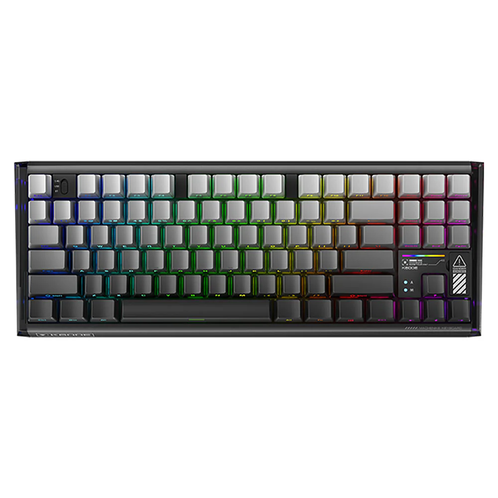 Machenike K600E-B87W Tri-mode GR Silver Switch RGB Side Printed Grey