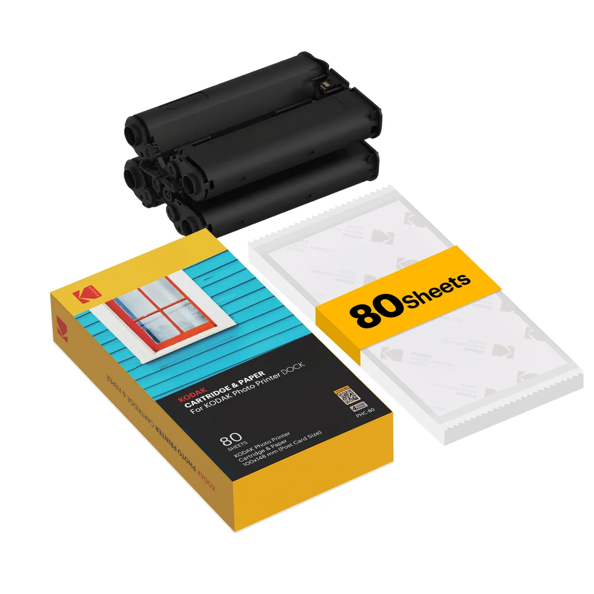 Kodak 4PASS 4x6" Cartridge & Paper – 80 Photos, for Kodak Dock Era