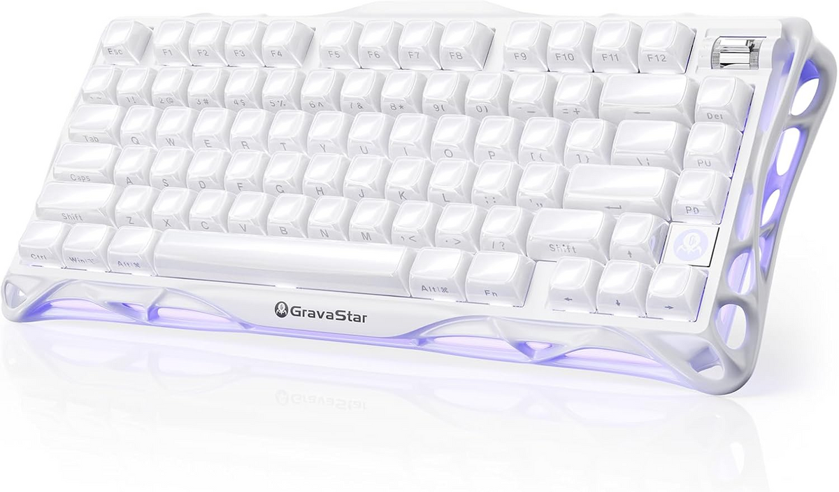 GRAVASTAR Mercury K1 75% WIRELESS MECHANIVAL GAMING KEYBOARD - Opaline White
