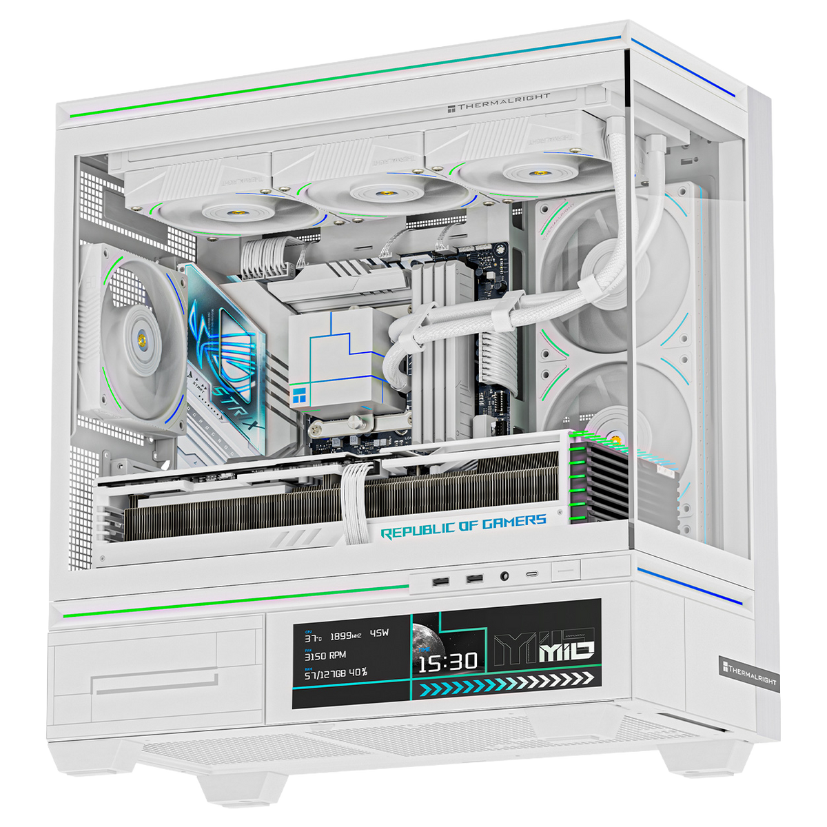 THERMALRIGHT M10 VISION mATX Mid Tower (9.16" LCD SCREEN) CASE - WHITE